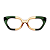 Óculos de Grau Gustavo Eyewear G70 4 em verde e âmbar. Hastes verdes. - Imagem 1
