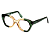 Óculos de Grau Gustavo Eyewear G70 4 em verde e âmbar. Hastes verdes. - Imagem 3
