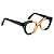Óculos de Grau Gustavo Eyewear G70 4 em verde e âmbar. Hastes verdes. - Imagem 2