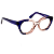 Óculos de Grau Gustavo Eyewear G70 7 em azul e âmbar. Hastes azuis. - Imagem 2