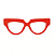 Óculos de Grau Gustavo Eyewear G40 5 em vermelho opaco e hastes Animal Print. - Imagem 1