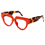 Óculos de Grau Gustavo Eyewear G40 5 em vermelho opaco e hastes Animal Print. - Imagem 3