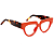 Óculos de Grau Gustavo Eyewear G40 5 em vermelho opaco e hastes Animal Print. - Imagem 2
