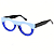 Óculos de Grau Gustavo Eyewear G120 1 em tons de azul e hastes pretas. - Imagem 3