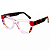 Óculos de Grau Gustavo Eyewear G73 2 Lilás, vermelho e violeta. Hastes em Animal Print - Imagem 3
