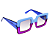 Óculos de Sol Gustavo Eyewear G01 8 em azul e violeta. Hastes violeta e lentes cinza degrade. - Imagem 2