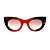 Óculos de Sol Gustavo Eyewear G48 2 em Animal Print e vermelho. Hastes em Animal Print e lentes marrom degrade. - Imagem 1