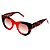 Óculos de Sol Gustavo Eyewear G48 2 em Animal Print e vermelho. Hastes em Animal Print e lentes marrom degrade. - Imagem 3