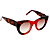Óculos de Sol Gustavo Eyewear G48 2 em Animal Print e vermelho. Hastes em Animal Print e lentes marrom degrade. - Imagem 2
