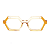 Óculos de Grau Gustavo Eyewear G123 2 em âmbar e dourado. Hastes marrom - Imagem 1