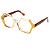 Óculos de Grau Gustavo Eyewear G123 2 em âmbar e dourado. Hastes marrom - Imagem 3