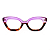 Óculos de Grau Gustavo Eyewear G70 9 em Animal Print e violeta. Hastes violeta. Clássico - Imagem 1