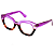 Óculos de Grau Gustavo Eyewear G70 9 em Animal Print e violeta. Hastes violeta. Clássico - Imagem 3