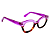 Óculos de Grau Gustavo Eyewear G70 9 em Animal Print e violeta. Hastes violeta. Clássico - Imagem 2