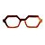 Óculos de Grau Gustavo Eyewear G123 3 em marrom, doce de leite e caramelo. Hastes pretas. Doce de Leite - Imagem 1