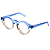 Óculos de Grau Gustavo Eyewear G29 10 em azul e fumê. Hastes azuis. Unisex - Imagem 3