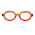 Óculos de Grau Gustavo Eyewear G121 7 laranja e hastes marrom. - Imagem 1