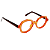 Óculos de Grau Gustavo Eyewear G121 7 laranja e hastes marrom. - Imagem 2