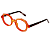 Óculos de Grau Gustavo Eyewear G121 7 laranja e hastes marrom. - Imagem 3