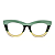 Óculos de Grau Gustavo Eyewear G69 4 em tons de verde e acqua. Hastes pretas. - Imagem 1