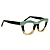 Óculos de Grau Gustavo Eyewear G69 4 em tons de verde e acqua. Hastes pretas. - Imagem 2