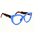 Óculos de Grau Gustavo Eyewear G107 1 azul com hastes Animal Print. - Imagem 2