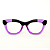Óculos de Grau Gustavo Eyewear G69 6 violeta e preto. Hastes pretas. - Imagem 1