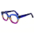Óculos de Grau Gustavo Eyewear G70 8 azul, fumê e violeta. Hastes azuis. - Imagem 3