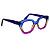 Óculos de Grau Gustavo Eyewear G70 8 azul, fumê e violeta. Hastes azuis. - Imagem 2