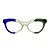 Óculos de Grau Gustavo Eyewer G38 6 azul, acqua e verde. Hastes azuis. - Imagem 1