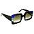 Óculos de Sol Gustavo Eyewear G01 9 preto, azul e acqua. Hastes pretas e lentes cinza degrade. - Imagem 2