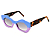 Óculos de Sol Gustavo Eyewear G92 2 azul e violeta. Hates Animal Pront e lentes cinza degrade. - Imagem 3