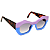 Óculos de Sol Gustavo Eyewear G108 2 violeta e azul. Hastes Animal Print e lentes cinza degrade. - Imagem 2