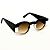Óculos de Sol Gustavo Eyewear G02 1 em preto, branco e cinza. Hastes pretas e lentes degrade cinza. - Imagem 2