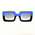 Óculos de Sol Gustavo Eyewear G01 12 azul e preto. Hastes pretas e lentes cinza degrade. - Imagem 1