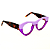 Óculos Gustavo Eyewear G119 2 violeta. Hastes Animal Print. - Imagem 2