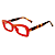 Óculos de Grau Gustavo Eyewear G34 5 Vermelho com hastes em Animal Print. - Imagem 3