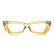 Óculos de Grau Gustavo Eyewear G81 3 Âmbar com listras prata e dourado. Hastes âmbar. Art Deco - Imagem 1