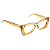 Óculos de Grau Gustavo Eyewear G81 3 Âmbar com listras prata e dourado. Hastes âmbar. Art Deco - Imagem 2