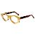 Óculos de Grau Gustavo Eyewear G153 1 em doce de leite claro e âmbar. Hastes Animal Print. Doce de Leite - Imagem 3