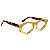 Óculos de Grau Gustavo Eyewear G153 1 em doce de leite claro e âmbar. Hastes Animal Print. Doce de Leite - Imagem 2