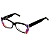 Óculos de Grau Gustavp Eyewear G81 7 Preto com listras vermelhas, azuis e violeta. Hastes pretas. - Imagem 3