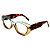 Óculos de Grau Gustavo Eyewear G103 5 Âmbar e acqua com hastes em Animal Print. - Imagem 3