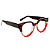 Óculos de Grau Gustavo Eyewear G117 1 em marrom, fumê e vermelho. Hastes pretas. - Imagem 3