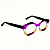 G53 3 Preto, violeta, acqua, laranja e marrom. Hastes pretas. Murano - Imagem 3