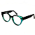 Óculos de Grau Gustavo Eyewear G117 4 Azul ciano e preto. Hastes pretas. - Imagem 4