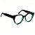 Óculos de Grau Gustavo Eyewear G117 4 Azul ciano e preto. Hastes pretas. - Imagem 3