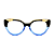 Óculos de Grau Gustavo Eyewear G117 5 Âmbar, preto e azul. Hastes pretas. - Imagem 2