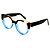 Óculos de Grau Gustavo Eyewear G117 5 Âmbar, preto e azul. Hastes pretas. - Imagem 4