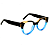 Óculos de Grau Gustavo Eyewear G117 5 Âmbar, preto e azul. Hastes pretas. - Imagem 3